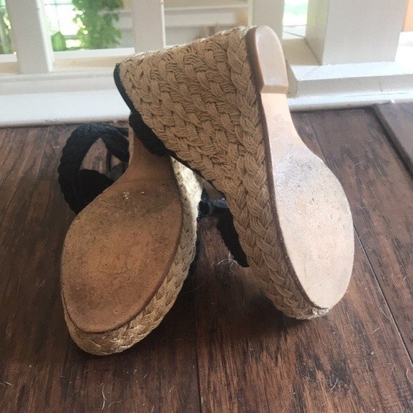 Stuart Weitzman Alex Crochet Ankle-Wrap Wedge - Picture 6 of 8